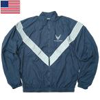 米軍 US AIR FORCE  PTジムジャケット デッドストックUD278空軍 AF エアフォース トレーニング ウインドブレーカー スポーツ ジャンパー ネイビー