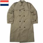 オランダ軍 トレンチコート カーキ ライナー付き デッドストック JC172NN <BR>ロングコート レイン ポリコットン PUコーティング