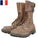 ショッピングフランス フランス軍 2バックル コンバットブーツ レザー ブラウン USED FB071NN 仏軍 フレンチアーミー フィールド 靴 本革 本皮 茶 ダブ