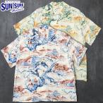 SUNSURF サンサーフ #SS39422 半袖 レーヨン アロハシャツ『SCENERY OF JAPAN』ハワイアンシャツ メンズ 男性 オープンシャツ 開襟 トップス ショートスリーブ