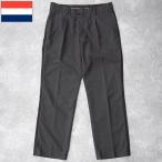ショッピングused オランダ軍 サイドライン ドレスパンツ チャコール 薄手 メンズ USED PP492NN ワンタック トラウザーズ ズボン ボトムス スラックス ラインパンツ