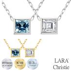 ネックレス レディース 18金 プラチナ  ブルートパーズ ホワイトパーズ  PT900 ゴールド K18 LPUC ララクリスティー