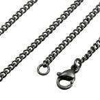 セール 在庫処分  チェーン サージカルステンレス ネックレス ペンダント 喜平チェーンカットなし 幅2mm ブラック 45/50/55cm ネコポス便