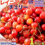 レイニアチェリー 約1kg 箱 空輸 超大粒9.5row 鮮度保持袋入 ワシントン州産日本向け アメリカンチェリーレーニア さくらんぼ 雷尼櫻桃 Rainier Cherries お中元
