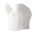 訳あり　ショートビスチェ　オフホワイト　シンプル　ノンレースタイプ　変色あり