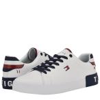 並行輸入品 トミーヒルフィガー スニーカー 靴 メンズ ローカット ロゴ ホワイト ネイビー 変え紐付き ギフト TOMMY HILFIGER TM REZZ WHITE146