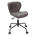 オフィスチェア デスクチェア パソコンチェア 事務用椅子 レザー椅子 昇降機能付き おしゃれ 組立簡単 (Gray)