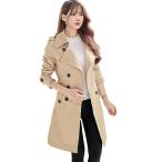 [JoveJek] тренчкот женский большой размер двусторонний двойной breast пальто длинный жакет легкий водоотталкивающий одноцветный незначительный большой воротник ходить на работу (fy00