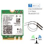 Intel AX200 無線LANカード+アンテナセット1 バルク品 Wi-Fi6 + Bluetooth 5.0 M.2 5GHz/2.4GHz 802.11ax AX200NGW インテル