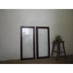 yuA0254*[H78,5cm×W34cm]×2 листов * Vintage * симпатичный молдинг стекло. старый из дерева двустворчатая дверь * старый двери стекло двери дверь маленькое окно рама . материал retro современный A.1