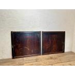 taA1342*(2)[H78cm×W87cm]×2 листов * античный * элемент .. криптомерия материал. старый из дерева раздвижная дверь * старый двери деревянная дверь рама окно старый дом в японском стиле строительство материал retro L двор 