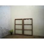 yuC0023*[H88cm×W48cm]×2 листов * Vintage * ретро тест ... старый дерево рамка-оправа стекло дверь * старый двери раздвижная дверь окно рама старый дом в японском стиле воспроизведение Cafe смешанные товары магазин A внизу 
