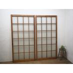 taC0152*(2)[H176,5cm×W87cm]×2 листов * Vintage *.. дизайн. ретро старый дерево рамка-оправа стекло дверь * старый двери стекло дверь рама старый дом в японском стиле воспроизведение M сосна 
