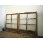 taC0496*(1)[H103cm×W87cm]×2 листов * античный * тест ... есть старый из дерева раздвижная дверь * старый двери стекло дверь окно рама блок дом Cafe retro Vintage L внизу 