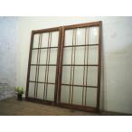 taC0886*(1)[H138cm×W67cm]×2 листов * античный * тест ... есть старый дерево рамка-оправа стекло дверь * старый двери раздвижная дверь окно рама старый дом в японском стиле воспроизведение Showa Retro старый мебель L внизу 