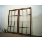 taC0887*(2)[H138cm×W67cm]×2 листов * античный * тест ... есть старый дерево рамка-оправа стекло дверь * старый двери раздвижная дверь окно рама старый дом в японском стиле воспроизведение Showa Retro старый мебель L внизу 