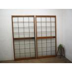 taC0924*[H176cm×W87cm]×2 листов * Showa Retro . тест ... старый дерево рамка-оправа стекло дверь * старый двери раздвижная дверь рама старый дом в японском стиле воспроизведение блок дом мир . преобразование Vintage M сосна 