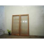 taD0076*[H102cm×W41cm]×2 листов * двусторонний стекло ввод * замечательный комплект . умение. ретро старый дерево рамка-оправа стекло дверь * старый двери раздвижная дверь документ . дверь окно античный L.1