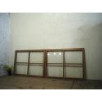 taD0247*[H68cm×W90cm]×2 листов * античный * тест. есть старый дерево рамка-оправа стекло дверь * старый двери раздвижная дверь маленькое окно 10 знак старый дом в японском стиле Cafe старый мебель retro L внизу 