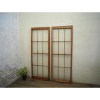 taD0261*[H120,5cm×W44cm]×2 листов * Showa Retro . тест ... старый дерево рамка-оправа стекло дверь * двери раздвижная дверь рама окно старый дом в японском стиле воспроизведение преобразование Vintage L внизу 