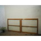 taD0984*[H76cm×W86cm]×2 листов * Vintage * ретро старый дерево рамка-оправа раздвижная дверь * двери стекло дверь рама старый дом в японском стиле Cafe lino беж .nL внизу 