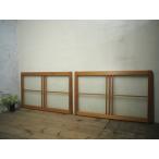 taE0081*(1)[H69cm×W101,5cm]×2 листов * Vintage * Showa Retro . старый дерево рамка-оправа раздвижная дверь * двери стекло дверь окно стекло рама старый дом в японском стиле воспроизведение блок дом L внизу 