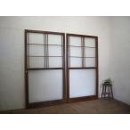 taE0131*(1)[H175cm×W93,5cm]×2 листов * Showa Retro . тест ... старый дерево рамка-оправа стекло дверь * двери раздвижная дверь рама старый дом в японском стиле воспроизведение магазин инвентарь Vintage M сосна 