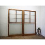 taE0134*(4)[H175cm×W93,5cm]×2 листов * Showa Retro . тест ... старый дерево рамка-оправа стекло дверь * двери раздвижная дверь рама старый дом в японском стиле воспроизведение магазин инвентарь Vintage M сосна 