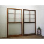 taE0135*(5)[H175cm×W93,5cm]×2 листов * Showa Retro . тест ... старый дерево рамка-оправа стекло дверь * двери раздвижная дверь рама старый дом в японском стиле воспроизведение магазин инвентарь Vintage M сосна 