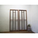 taE0304*(2)[H177cm×W67,5cm]×2 листов * Showa Retro . старый дерево рамка-оправа стекло дверь * двери раздвижная дверь рама б/у жилье преобразование фильм фотосъемка магазин инвентарь M сосна 