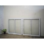 taE0382*[H92cm×W90cm]×2 листов * краска. облупленное место . старый дерево рамка-оправа стекло дверь * двери раздвижная дверь окно стекло lino беж .n retro античный L внизу 