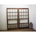 taE0603*[H176cm×W91cm]×2 листов * Showa Retro . дизайн стекло. старый из дерева раздвижная дверь * двери стекло дверь старый дом в японском стиле воспроизведение б/у жилье Vintage M сосна 