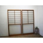 taE0769*(1)[H176,5cm×W89,5cm]×2 листов * Showa Retro . тест ... старый дерево рамка-оправа стекло дверь * двери раздвижная дверь рама старый дом в японском стиле Cafe lino беж .nM сосна 