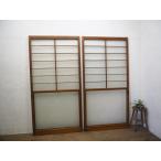taE0770*(2)[H176,5cm×W89,5cm]×2 листов * Showa Retro . тест ... старый дерево рамка-оправа стекло дверь * двери раздвижная дверь рама старый дом в японском стиле Cafe lino беж .nM сосна 