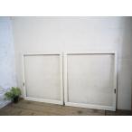 taF0034*(2)[H98,5cm×W87cm]×2 листов * краска. облупленное место ..... стекло. старый дерево рамка-оправа раздвижная дверь * двери волна стекло дверь окно стекло retro Vintage L внизу 