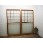 taF0078*(1)[H177cm×W90cm]×2 листов * ретро тест ... старый дерево рамка-оправа стекло дверь * двери раздвижная дверь рама старый дом в японском стиле воспроизведение фильм фотосъемка жилье преобразование M сосна 