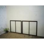 taF0437*[H82cm×W86cm]×2 листов * Vintage * ретро тест ... старый дерево рамка-оправа стекло дверь * двери раздвижная дверь окно стекло рама старый дом в японском стиле строительство материал L внизу 