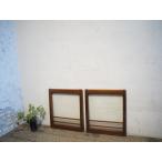 yuF0906*(1)[H50cm×W44,5cm]×2 листов * Vintage * ретро тест ... маленький ... дерево рамка-оправа стекло дверь * двери раздвижная дверь маленькое окно рама . материал б/у жилье S внизу 