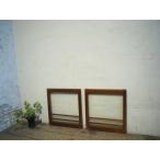 yuF0909*(4)[H47cm×W44cm]×2 листов * Vintage * ретро тест ... маленький ... дерево рамка-оправа стекло дверь * двери раздвижная дверь маленькое окно рама . материал б/у жилье S внизу 