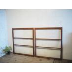 taF0967*(2)[H99cm×W86cm]×2 листов * античный * тест ... есть старый дерево рамка-оправа стекло дверь * двери раздвижная дверь маленькое окно рама старый мебель retro L внизу 