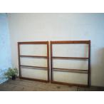 taF0968*(3)[H99cm×W86cm]×2 листов * античный * тест ... есть старый дерево рамка-оправа стекло дверь * двери раздвижная дверь маленькое окно рама старый мебель retro L внизу 