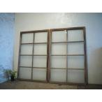 taG0026*[H136cm×W87cm]×2 листов * Vintage * тест ... есть старый дерево рамка-оправа стекло дверь * двери раздвижная дверь окно стекло рама старый дом в японском стиле блок дом . материал retro L внизу 