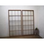 taG0741*[H177cm×W83cm]×2 листов * Showa Retro . дизайн стекло. старый из дерева раздвижная дверь * двери стекло дверь рама старый дом в японском стиле Cafe Vintage M сосна 
