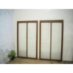 taH0266*(1)[H137cm×W78cm]×2 листов * Vintage * надежно считая . структура .. старый дерево рамка-оправа стекло дверь * старый двери стекло дверь окно рама . материал retro L внизу 