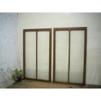 taH0267*(2)[H137cm×W78cm]×2 листов * Vintage * надежно считая . структура .. старый дерево рамка-оправа стекло дверь * старый двери стекло дверь окно рама . материал retro L внизу 
