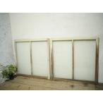 taH0533*(3)[H87cm×W89cm]×2 листов * Vintage * краска. облупленное место . старый дерево рамка-оправа стекло дверь * двери раздвижная дверь окно стекло рама магазин инвентарь . материал retro L внизу 