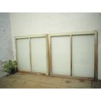 taH0535*(5)[H87cm×W89cm]×2 листов * Vintage * краска. облупленное место . старый дерево рамка-оправа стекло дверь * двери раздвижная дверь окно стекло рама магазин инвентарь . материал retro L внизу 