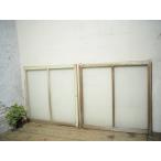 taH0536*(6)[H87cm×W89cm]×2 листов * Vintage * краска. облупленное место . старый дерево рамка-оправа стекло дверь * двери раздвижная дверь окно стекло рама retro магазин инвентарь . материал L внизу 