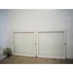 taI0033*[H91cm×W90,5cm]×2 листов * симпатичный белый краска. автомобиль Be . старый дерево рамка-оправа стекло дверь * старый двери раздвижная дверь рама салон retro Vintage L внизу 
