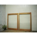 taI0087*(2)[H109cm×W87cm]×2 листов * Vintage * надежно считая . структура .. ретро старый дерево рамка-оправа стекло дверь * старый двери раздвижная дверь рама окно б/у жилье L внизу 